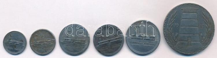 Ausztria / Mühling tiszti hadifogolytábor 1915. 1h Fe + 2h Fe + 20h Fe (2x) + 100h Fe + 500h Fe T:2,...