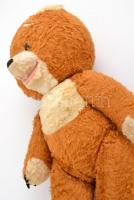 Régi, szalmával tömött játékmackó, h: 45 cm