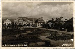 1941 Nagybánya, Baia Mare; Rákóczi tér / square, street view, park (EB)