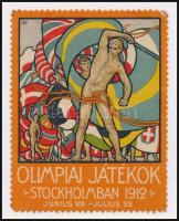 1912 Stockholmi Olimpiai Játékok levélzáró bélyeg