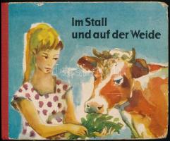 2 db mesekönyv: Engel-Hardt, Rudolf: Mein Spielzeug und sein Vorbild. + Im Stall und auf der Weide. mindkét kötet félvászon kötetben, viseltes állapotban / half linen binding, damaged condition