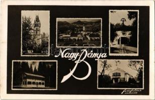 1940 Nagybánya, Baia Mare; Szent István torony, a veresvizi aranybánya bejárata, akna, Turista szálló, Festő iskola / city tower, gold mine entrance, adit, hotel, art school (EK)