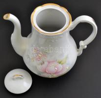 Limoges Gilis kávés kancsó, részben kézzel festett, jelzett, apró kopásnyomokkal, m: 20 cm