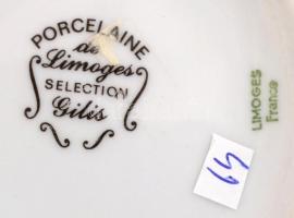 Limoges Gilis kávés kancsó, részben kézzel festett, jelzett, apró kopásnyomokkal, m: 20 cm