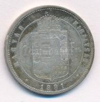 1881KB 1Ft Ag "Ferenc József / Középcímer" T:2-  Adamo M15