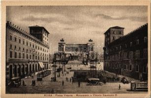 Rome, Roma; Piazza Venezia, Monumento a Vittorio Emanuele II. / square, statue, trams (EK)