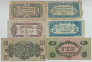 1944. 1P-100P (10x) "A Vöröshadsereg Parancsnoksága" T:III-IV