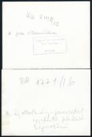 2 db propagandafotó (A falu villamosítása, az új alkotmányjavaslattal egyetértő képviselő), felirato...