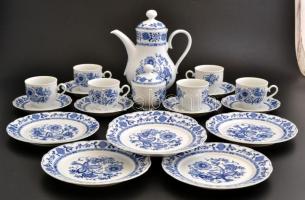 Mitterteich hagyma mintás süteményes és teáskészlet, levonóképes, jelzett, apró kopásnyomokkal, össz...