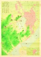 1959 Kínai térkép, szakadással, 38×54 cm