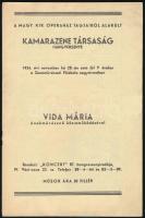 1934 A Magyar Kir. Operaház tagjaiból alakult Kamarazene Társaság hangversenyének programfüzete