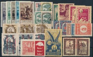 Különleges levélzáró összeállítás 3 stecklapon, összesen 73 db érték, közte sok irredenta