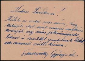 Leszkovszky György (1891-1968) festőművész levelezőlapja