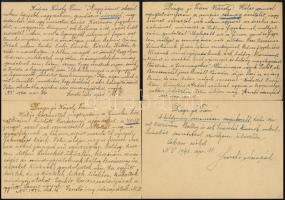 1941 Mártonffy Zoltán nagyváradi nyomdász 6 db levelezőlapja fiához