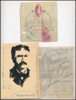 6 db reklámtervezet és grafika (Aspirin, Ciklamen, Dr. Noseda, stb. )