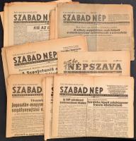 1947-1948 Vegyes folyóirat tétel, 15 db, közte Népszava, Szabad Nép,..stb. Benne a kor híreivel. Változó állapotban, közte szakadozottak.