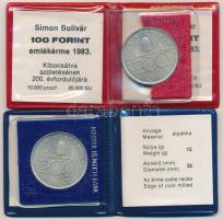 1993. 200Ft Ag "MNB" piros tokban + 1994. 200Ft Ag "Deák" kék tokban T:1- Adamo ...