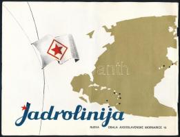 cca 1970 Jadrolinija hajózási prospektus, menetrendekkel