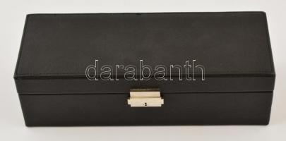 Exkluzív, zárható óratartó doboz kulccsal, 5 férőhellyel, benne 3 db jó állapotú kvarc karóra: Arman...