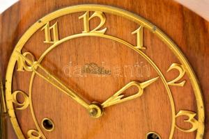 cca 1950 Junghans, Lauffer, 8 napos, ingajáratos asztali óra. Negyedütős, Westminster dallamot játsz...