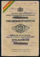 1946 Budapest Székesfővárosi Községi Takarékpénztár Részvénytársaság takarékbetétkönyve
