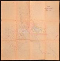 cca 1940 Tata megyei város térképe, 1:10000, 55x55 cm.