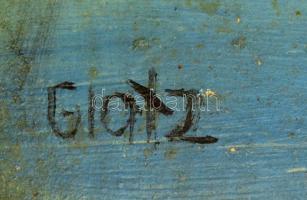 Glatz jelzéssel: Virágcsendélet. Olaj, farost (lyukas), foltos, 45×30 cm