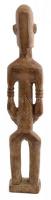 Afrikai bennszülött női figura, faragott fa, jelzés nélkül, repedéssel, m: 38 cm