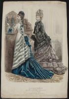 cca 1854-1883 7 db színes divatkép, különböző divatlapokból