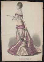 cca 1854-1883 7 db színes divatkép, különböző divatlapokból