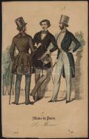 1838-1882 4 db színes divatkép