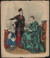 1838-1882 4 db színes divatkép