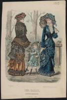 1838-1882 4 db színes divatkép