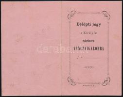 cca 1910-1920 Belépti jegy és táncrend a királyfai zártkörű táncvigalomra, kitöltetlen