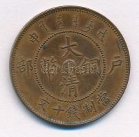 Kínai Császárság 1907. 10c Cu T:2 Chinese Empire 1907. 10 Cash Cu C:XF