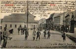 1914 Salgótarján, Piac tér, Both Béla, Biheller Jakab, Löwy üzlete. Kiadja Singer Lajos 954.