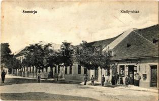 1908 Somorja, Samorín; Király utca, Karsay és Németh üzlete és saját kiadása / street view with shop (Rb)