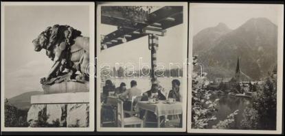 cca 1940 Ausztriai tájképek, életképek (Halstatt, Graz, Salzburg, stb.) 7 db fotó, 18×13 cm