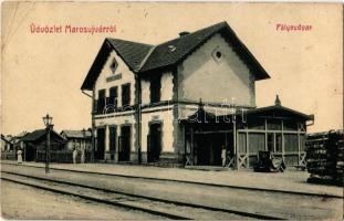 1909 Marosújvár, Uioara, Ocna Mures; Pályaudvar, vasútállomás. W. L. 1606. / Bahnhof / Gara / railway station (EK)
