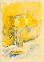 Somlai Vilma (1938-2007): Asztali csendélet, akvarell, papír, jelzett a hátoldalán (hagyatéki pecsét), 50×35 cm