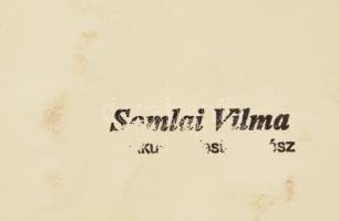 Somlai Vilma (1938-2007): Asztali csendélet, akvarell, papír, jelzett a hátoldalán (hagyatéki pecsét...