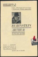 1936 Arthur Rubinstein zongoraestjének műsorfüzete, sok reklámmal