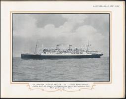 cca 1925 S.S. Conte Grande és S.S. Conte Biancamano hajók (Lloyd Sabaudo) képes prospektusa, angol n...