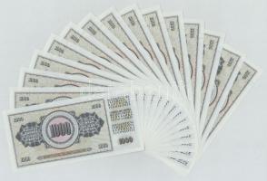 Jugoszlávia 1978. 1000D (15x) sorszámkövetők, valamint mindegyiken nyomdahiba "GUVERNE" T:...