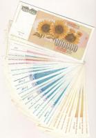 Jugoszlávia 1992-1994. 31db-os vegyes bankjegy tétel T:II-III
Yugoslavia 1992-1994. 31pcs of variou...