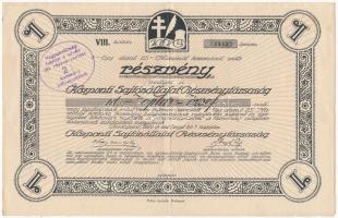 Budapest 1920. Központi Sajtóvállalat Részvénytársaság részvénye 25K-ról, felülbélyegzéssel és szelvényekkel T:III,III-