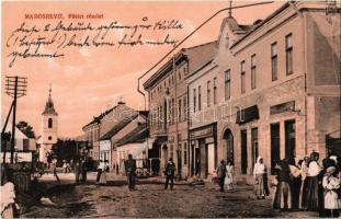 Maroshévíz, Oláhtoplica, Toplita, Toplica; Fő tér, piac, templom, üzletek. Szabó F. könyvnyomda kiadása / main square, market, church, shops