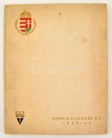 1939-40 A Hunnia Filmgyár Rt. 30 oldalas, aktuális évi filmeket bemutató albuma. Címeres vászonkötésben 28x34 cm