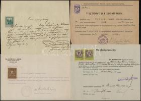 34 db okmánybélyges okmány és kivágás: valuta kiutalási lapok, okmányok, számlák