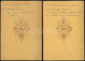 cca 1870-1880 Orvos és feleségének műtermi portréi, 2 db keményhátú fotó Kozmata Ferenc pesti műterm...